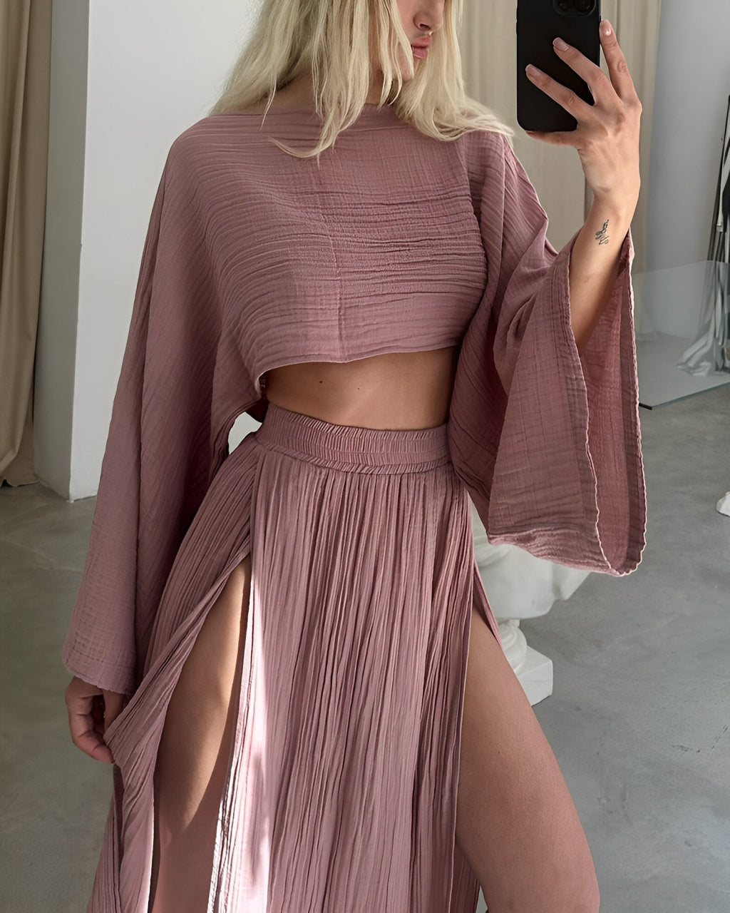 Sara | Chic Split linnen to-dels sett