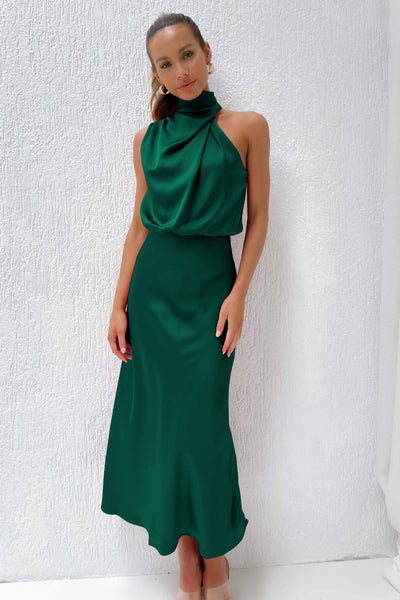 Freya | Satengkjole med halterneck