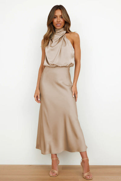 Freya | Satengkjole med halterneck