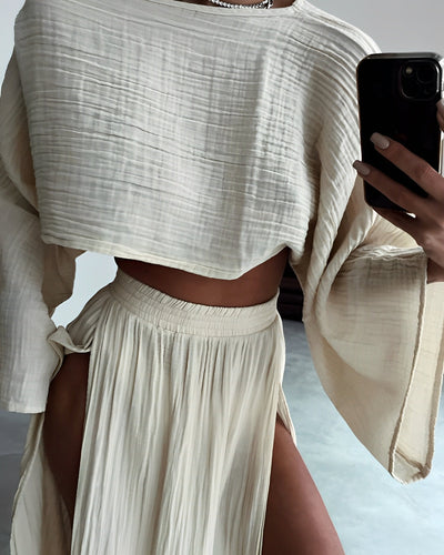 Sara | Chic Split linnen to-dels sett